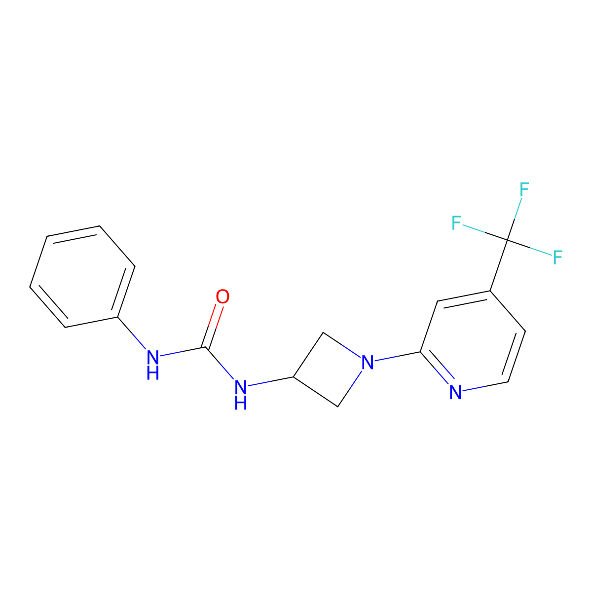 1-Phenyl-3-{1-[4-(trifluoromethyl)pyridin-2-yl]azetidin-3-yl}urea molecular structure, CAS 2415555-95-0
