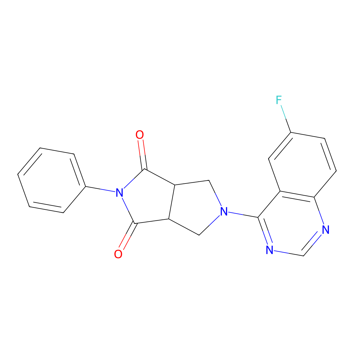5-(6-Fluoroquinazolin-4-yl)-2-phenyl-octahydropyrrolo[3,4-c]pyrrole-1,3-dione molecular structure, CAS 2415555-99-4
