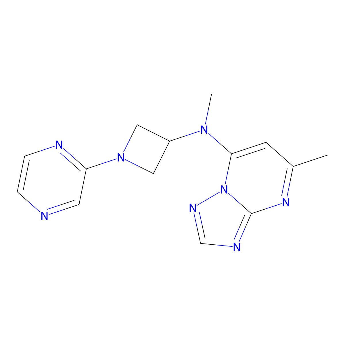 N-methyl-N-{5-methyl-[1,2,4]triazolo[1,5-a]pyrimidin-7-yl}-1-(pyrazin-2-yl)azetidin-3-amine molecular structure, CAS 2415556-07-7