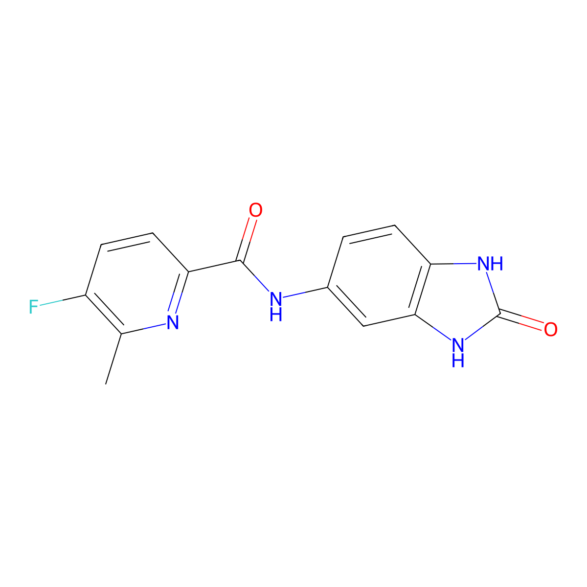 5-fluoro-6-methyl-N-(2-oxo-2,3-dihydro-1H-1,3-benzodiazol-5-yl)pyridine-2-carboxamide molecular structure, CAS 2415556-11-3