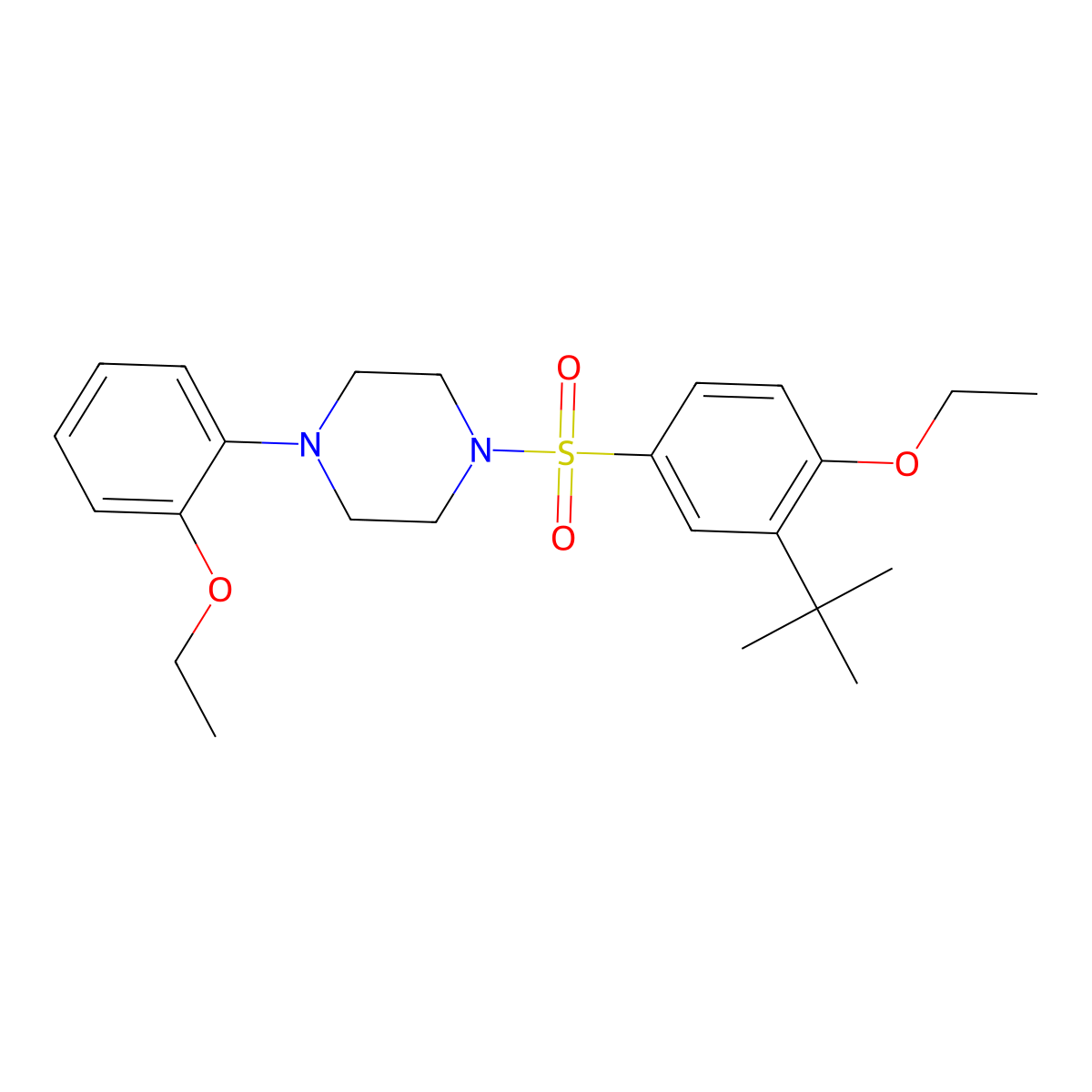 1-(3-Tert-butyl-4-ethoxybenzenesulfonyl)-4-(2-ethoxyphenyl)piperazine molecular structure, CAS 2415556-35-1