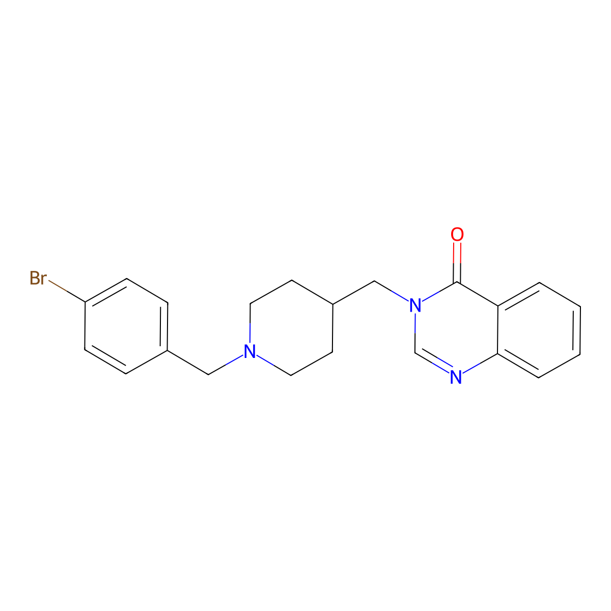 3-({1-[(4-Bromophenyl)methyl]piperidin-4-yl}methyl)-3,4-dihydroquinazolin-4-one molecular structure, CAS 2415556-40-8