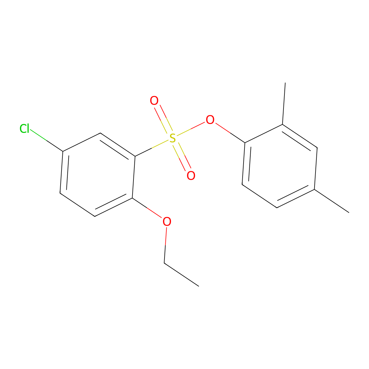 2,4-Dimethylphenyl 5-chloro-2-ethoxybenzene-1-sulfonate molecular structure, CAS 2415556-42-0