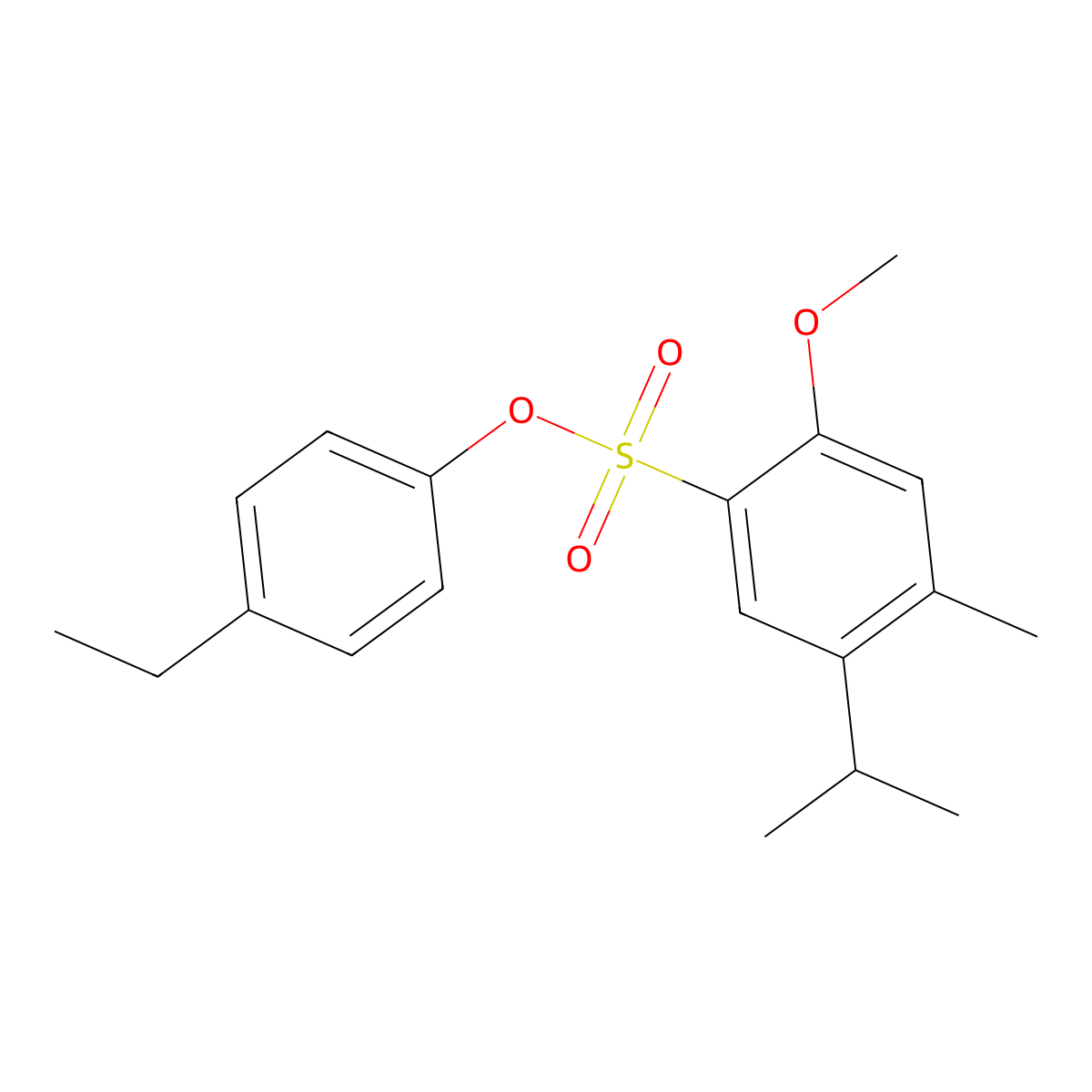 (4-Ethylphenyl) 2-methoxy-4-methyl-5-propan-2-ylbenzenesulfonate molecular structure, CAS 2415561-78-1