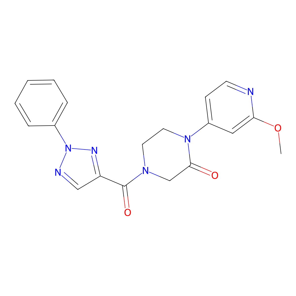1-(2-methoxypyridin-4-yl)-4-(2-phenyl-2H-1,2,3-triazole-4-carbonyl)piperazin-2-one molecular structure, CAS 2415561-81-6