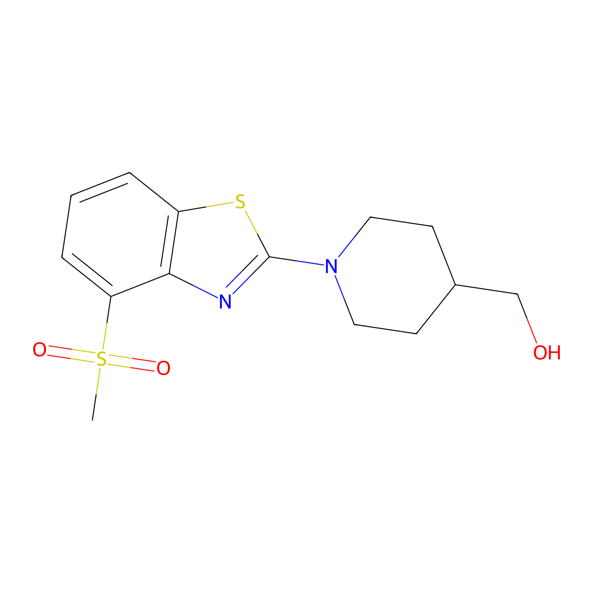 [1-(4-Methanesulfonyl-1,3-benzothiazol-2-yl)piperidin-4-yl]methanol molecular structure, CAS 2415561-87-2