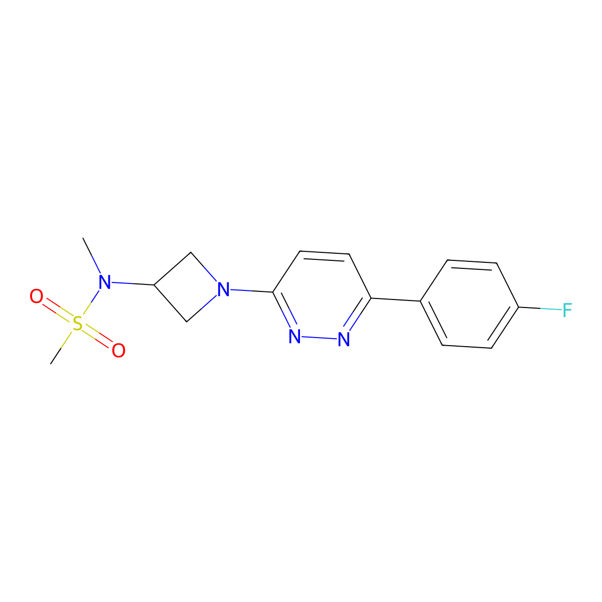 N-{1-[6-(4-fluorophenyl)pyridazin-3-yl]azetidin-3-yl}-N-methylmethanesulfonamide molecular structure, CAS 2415561-88-3