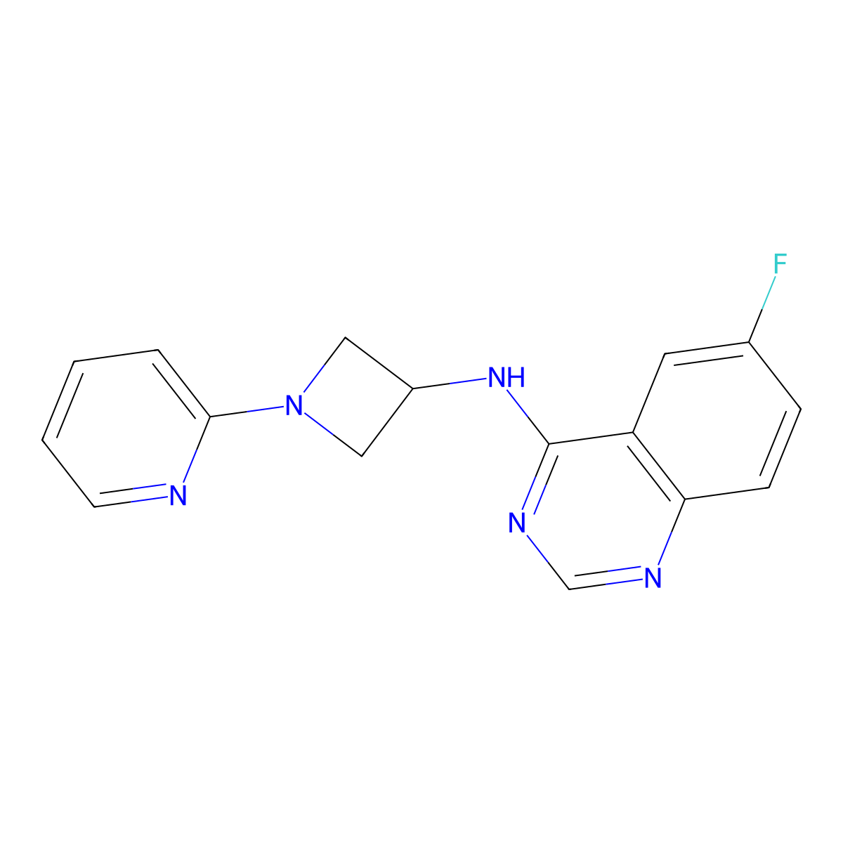 6-fluoro-N-[1-(pyridin-2-yl)azetidin-3-yl]quinazolin-4-amine molecular structure, CAS 2415561-99-6
