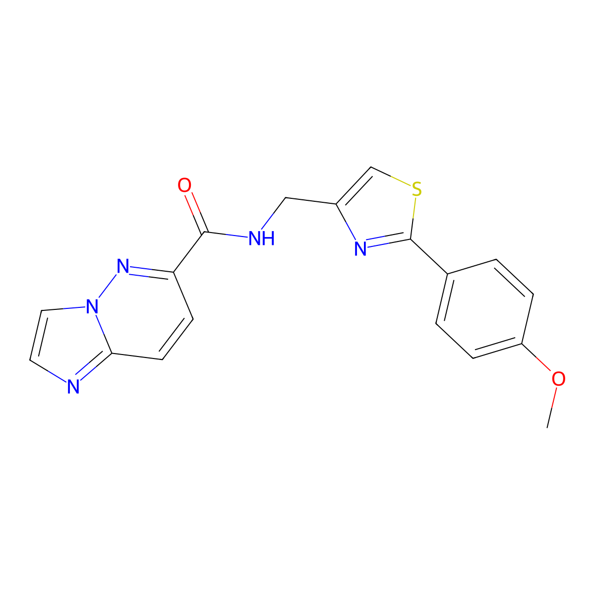 N-{[2-(4-methoxyphenyl)-1,3-thiazol-4-yl]methyl}imidazo[1,2-b]pyridazine-6-carboxamide molecular structure, CAS 2415562-06-8