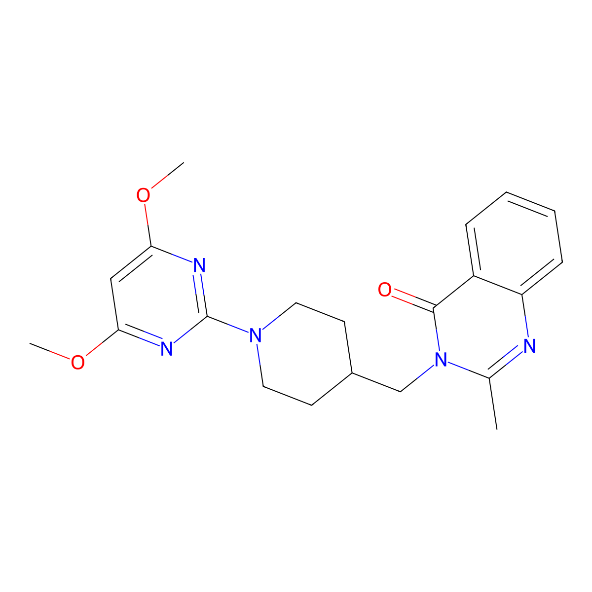 3-{[1-(4,6-Dimethoxypyrimidin-2-yl)piperidin-4-yl]methyl}-2-methyl-3,4-dihydroquinazolin-4-one molecular structure, CAS 2415562-08-0