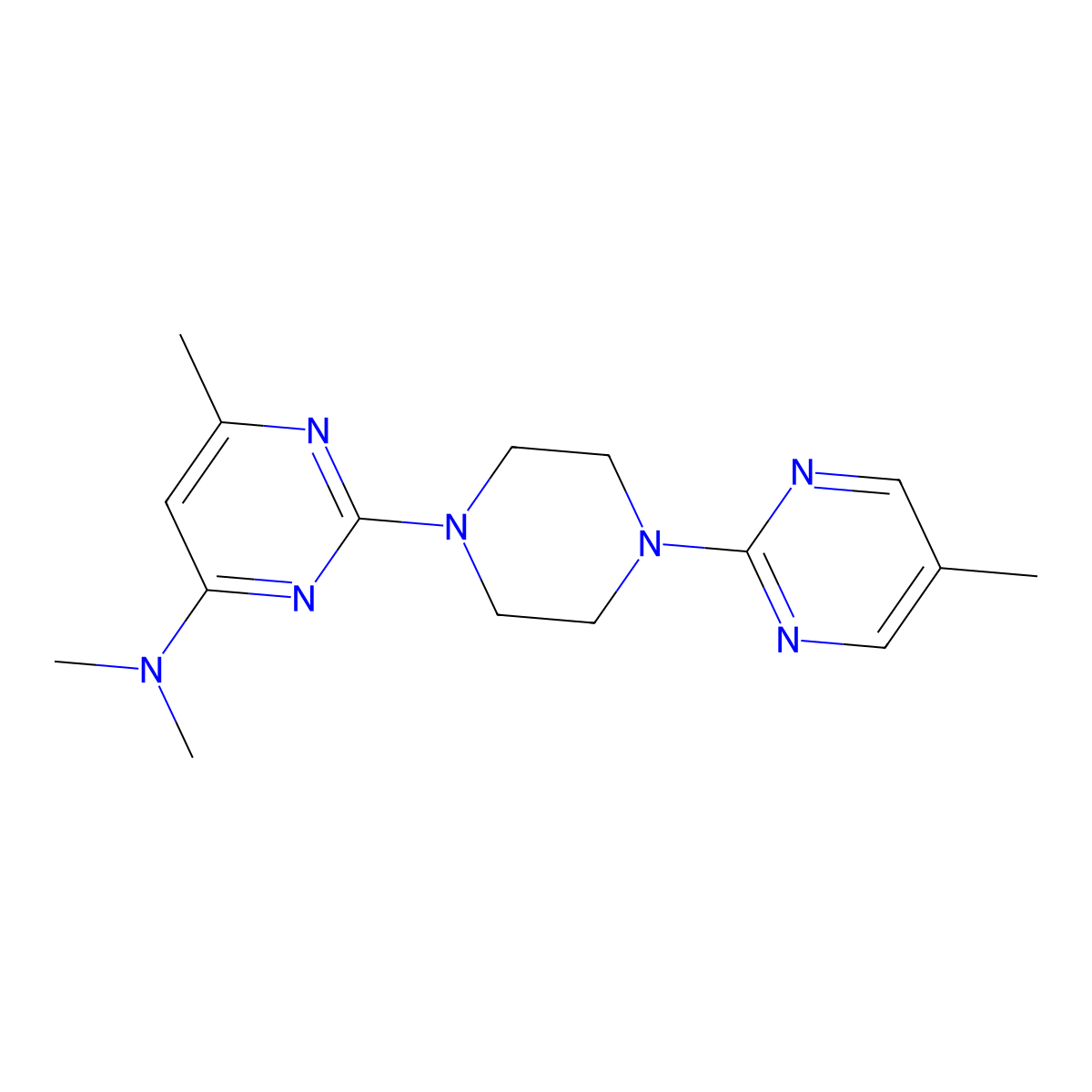 N,N,6-Trimethyl-2-[4-(5-methylpyrimidin-2-yl)piperazin-1-yl]pyrimidin-4-amine molecular structure, CAS 2415562-18-2
