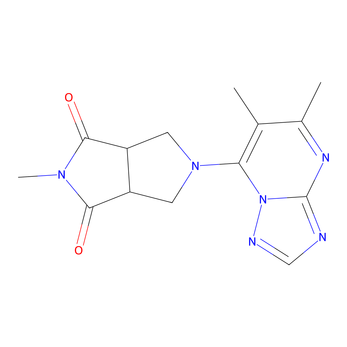 5-{5,6-Dimethyl-[1,2,4]triazolo[1,5-a]pyrimidin-7-yl}-2-methyl-octahydropyrrolo[3,4-c]pyrrole-1,3-dione molecular structure, CAS 2415562-21-7