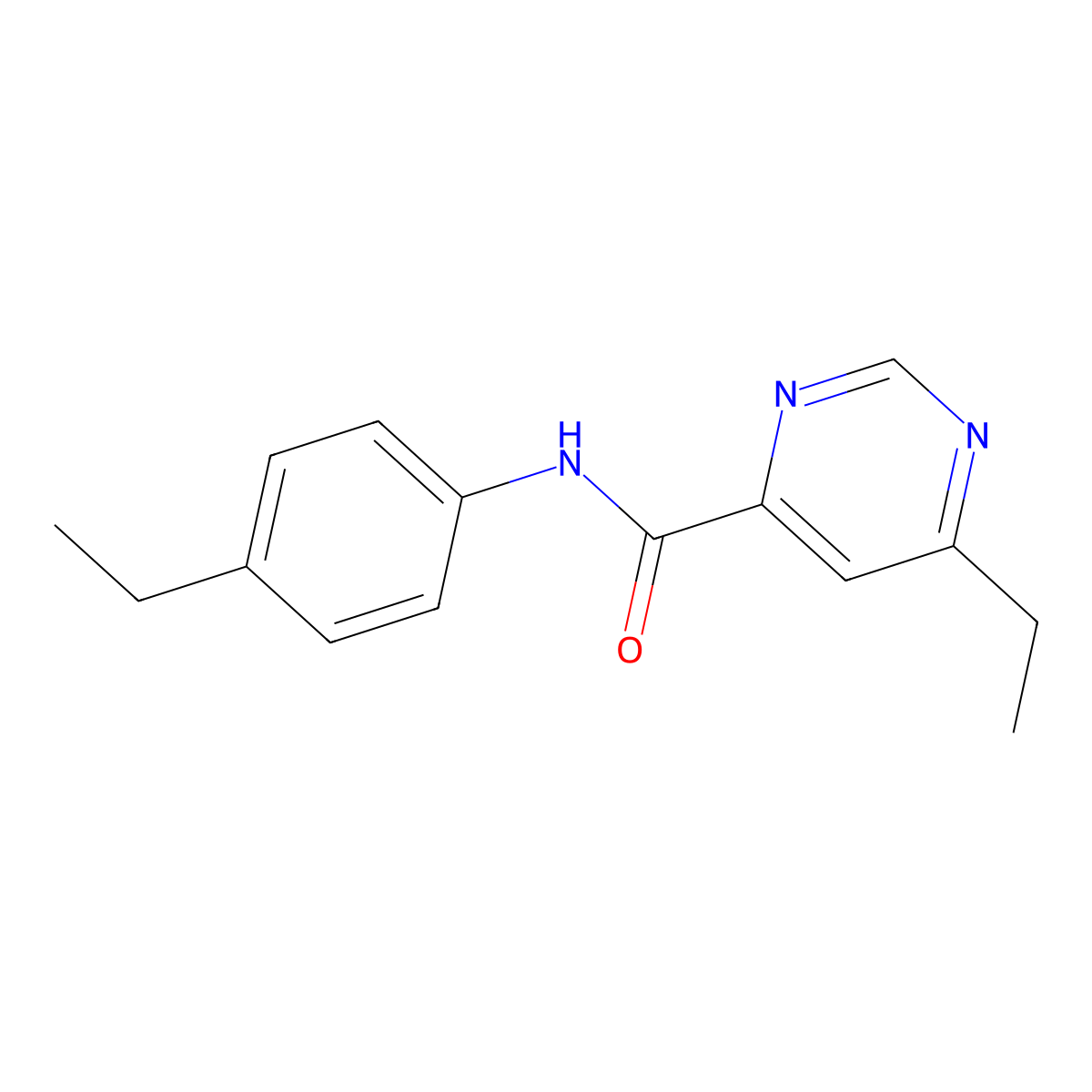 6-Ethyl-N-(4-ethylphenyl)pyrimidine-4-carboxamide molecular structure, CAS 2415562-24-0