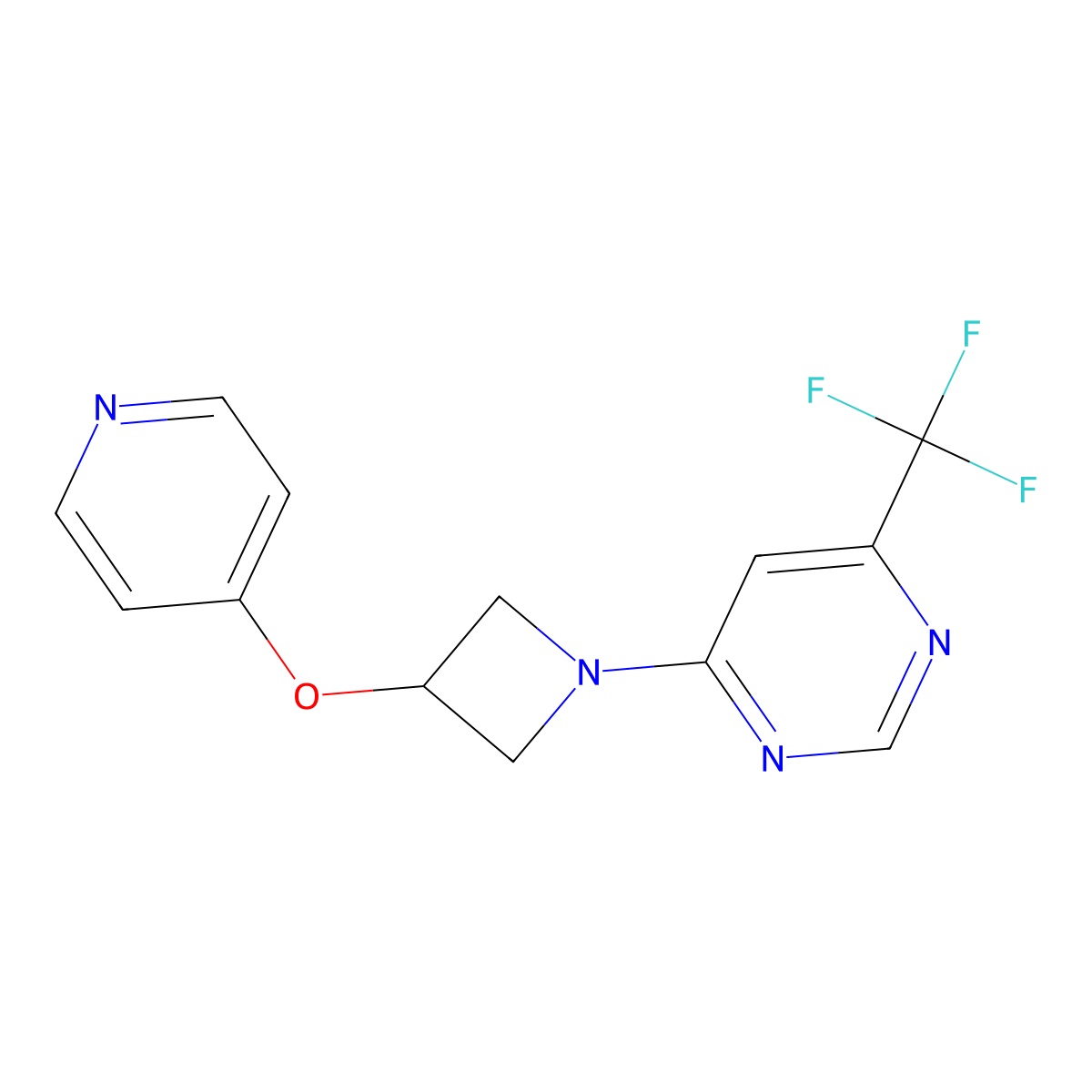 4-[3-(Pyridin-4-yloxy)azetidin-1-yl]-6-(trifluoromethyl)pyrimidine molecular structure, CAS 2415562-30-8