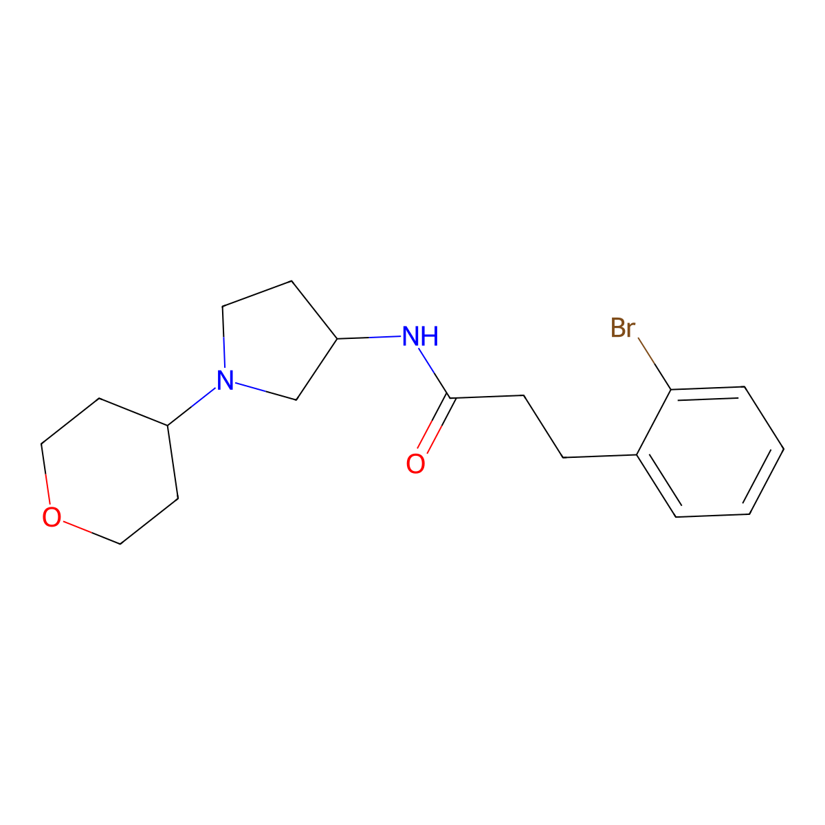 3-(2-Bromophenyl)-N-[1-(oxan-4-yl)pyrrolidin-3-yl]propanamide molecular structure, CAS 2415562-32-0