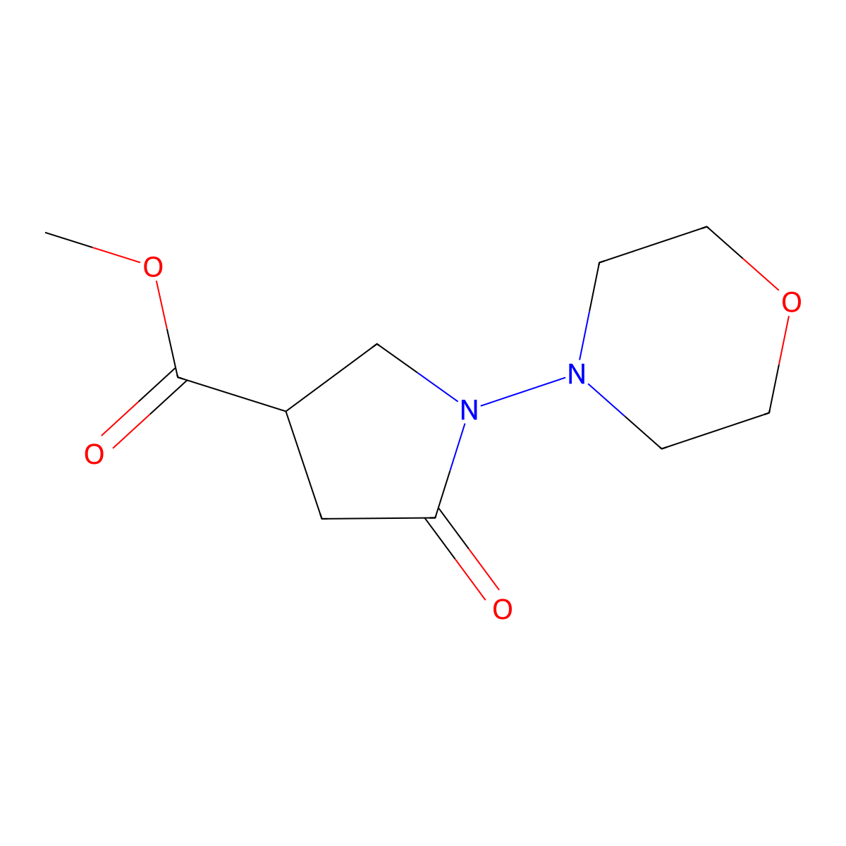 Methyl 1-(morpholin-4-yl)-5-oxopyrrolidine-3-carboxylate molecular structure, CAS 2415562-34-2