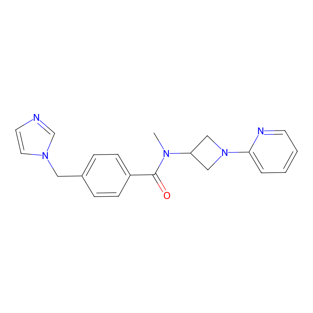 4-[(1H-imidazol-1-yl)methyl]-N-methyl-N-[1-(pyridin-2-yl)azetidin-3-yl]benzamide molecular structure, CAS 2415562-39-7
