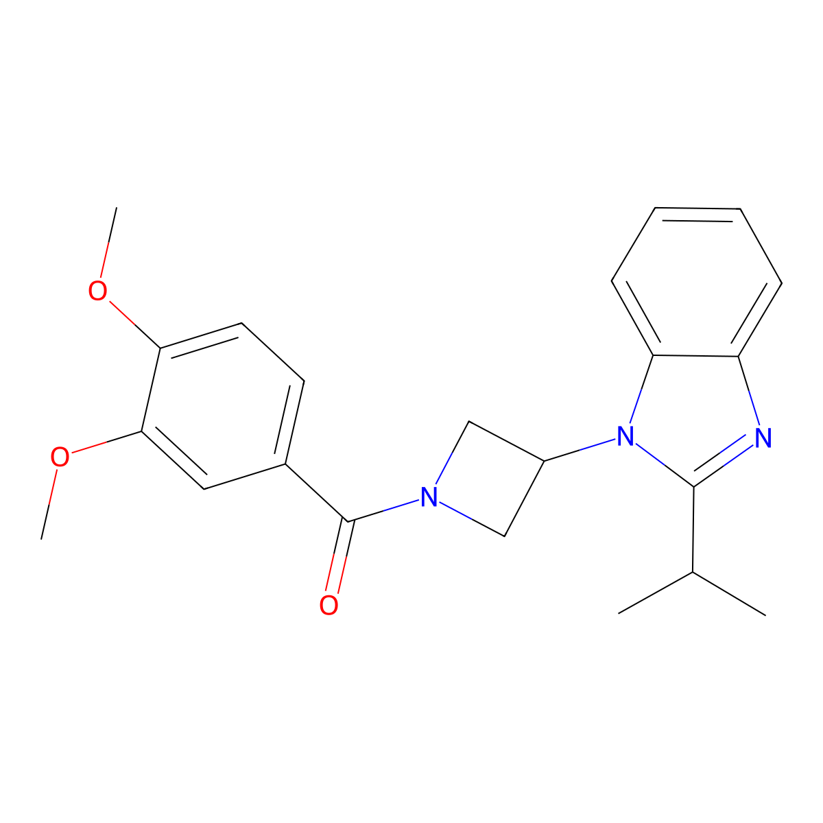 1-[1-(3,4-dimethoxybenzoyl)azetidin-3-yl]-2-(propan-2-yl)-1H-1,3-benzodiazole molecular structure, CAS 2415562-60-4