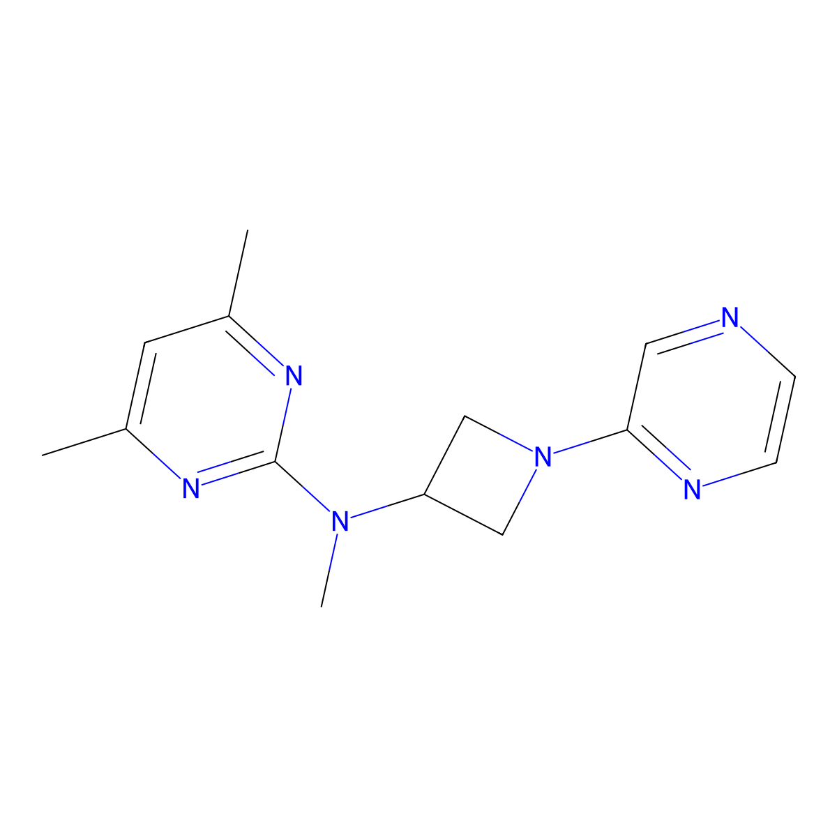 N,4,6-trimethyl-N-[1-(pyrazin-2-yl)azetidin-3-yl]pyrimidin-2-amine molecular structure, CAS 2415562-65-9