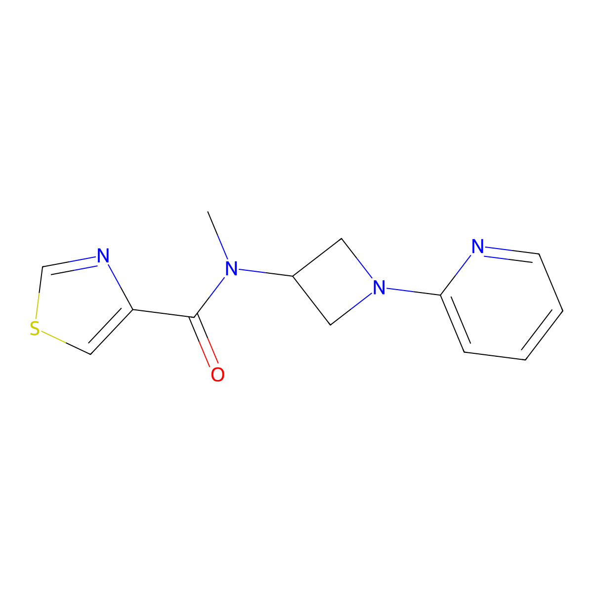 N-methyl-N-[1-(pyridin-2-yl)azetidin-3-yl]-1,3-thiazole-4-carboxamide molecular structure, CAS 2415562-78-4