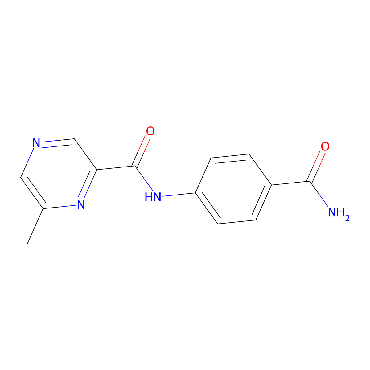 N-(4-Carbamoylphenyl)-6-methylpyrazine-2-carboxamide molecular structure, CAS 2415562-80-8