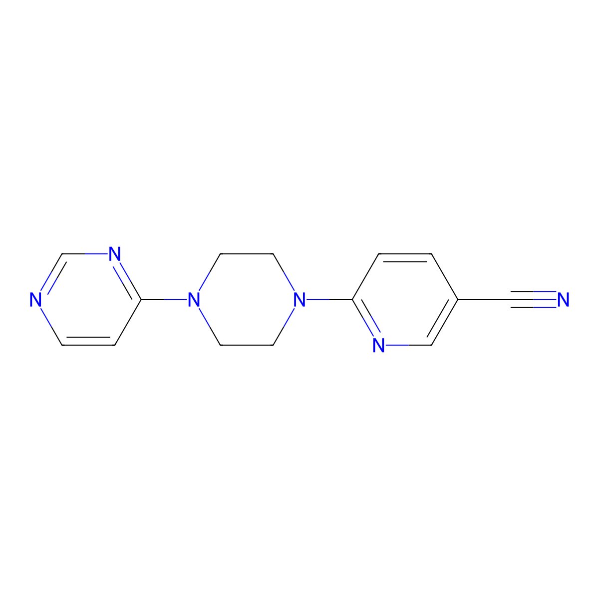 6-[4-(Pyrimidin-4-yl)piperazin-1-yl]pyridine-3-carbonitrile molecular structure, CAS 2415562-81-9
