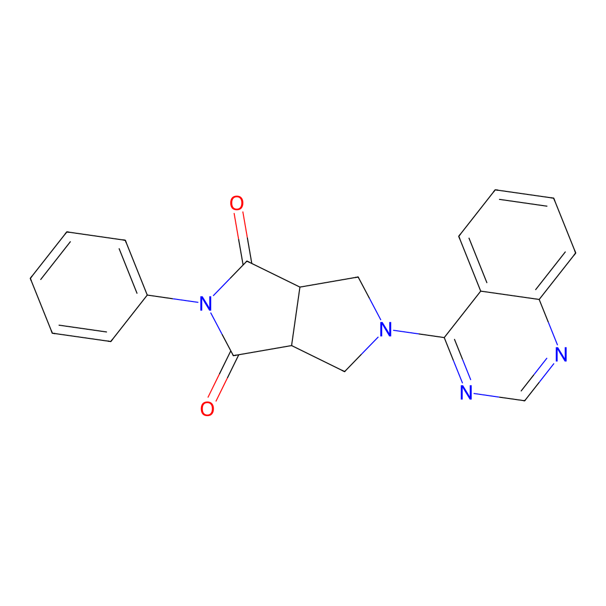2-Phenyl-5-(quinazolin-4-yl)-octahydropyrrolo[3,4-c]pyrrole-1,3-dione molecular structure, CAS 2415562-83-1