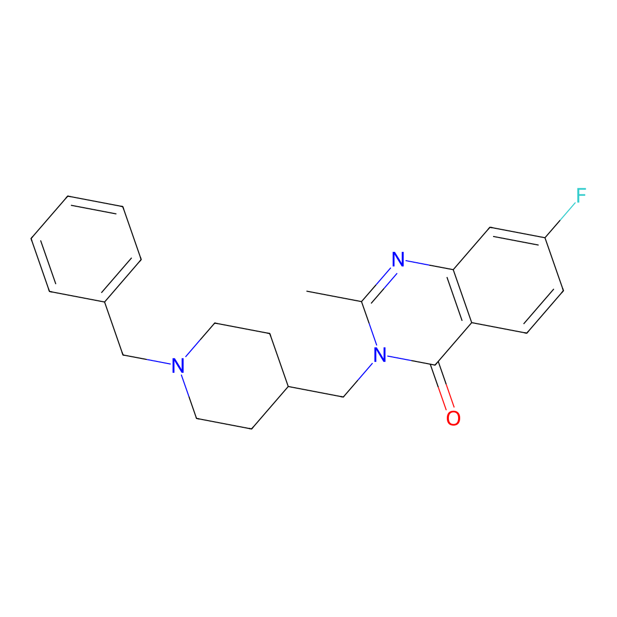 3-[(1-Benzylpiperidin-4-yl)methyl]-7-fluoro-2-methyl-3,4-dihydroquinazolin-4-one molecular structure, CAS 2415562-88-6