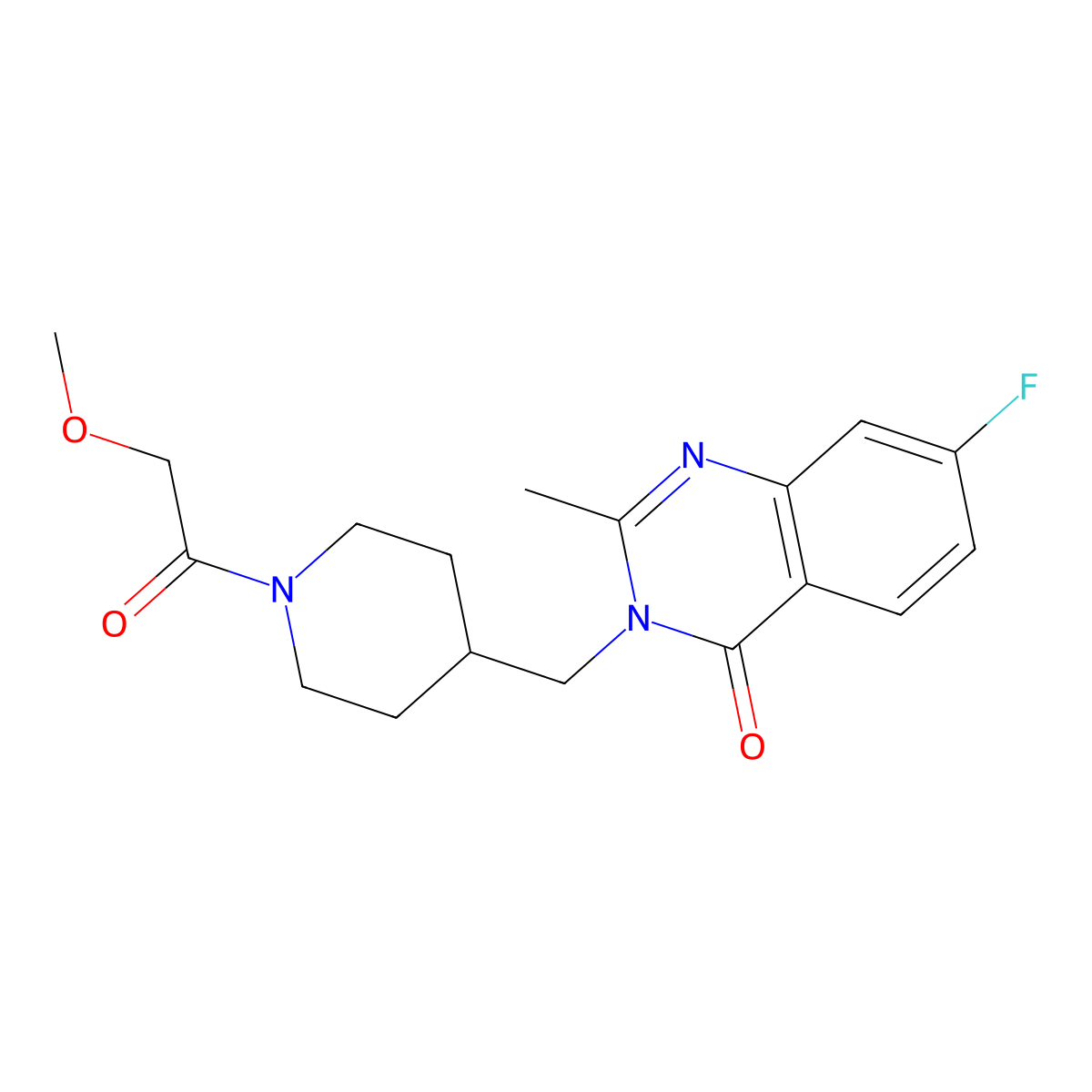 7-Fluoro-3-{[1-(2-methoxyacetyl)piperidin-4-yl]methyl}-2-methyl-3,4-dihydroquinazolin-4-one molecular structure, CAS 2415563-15-2