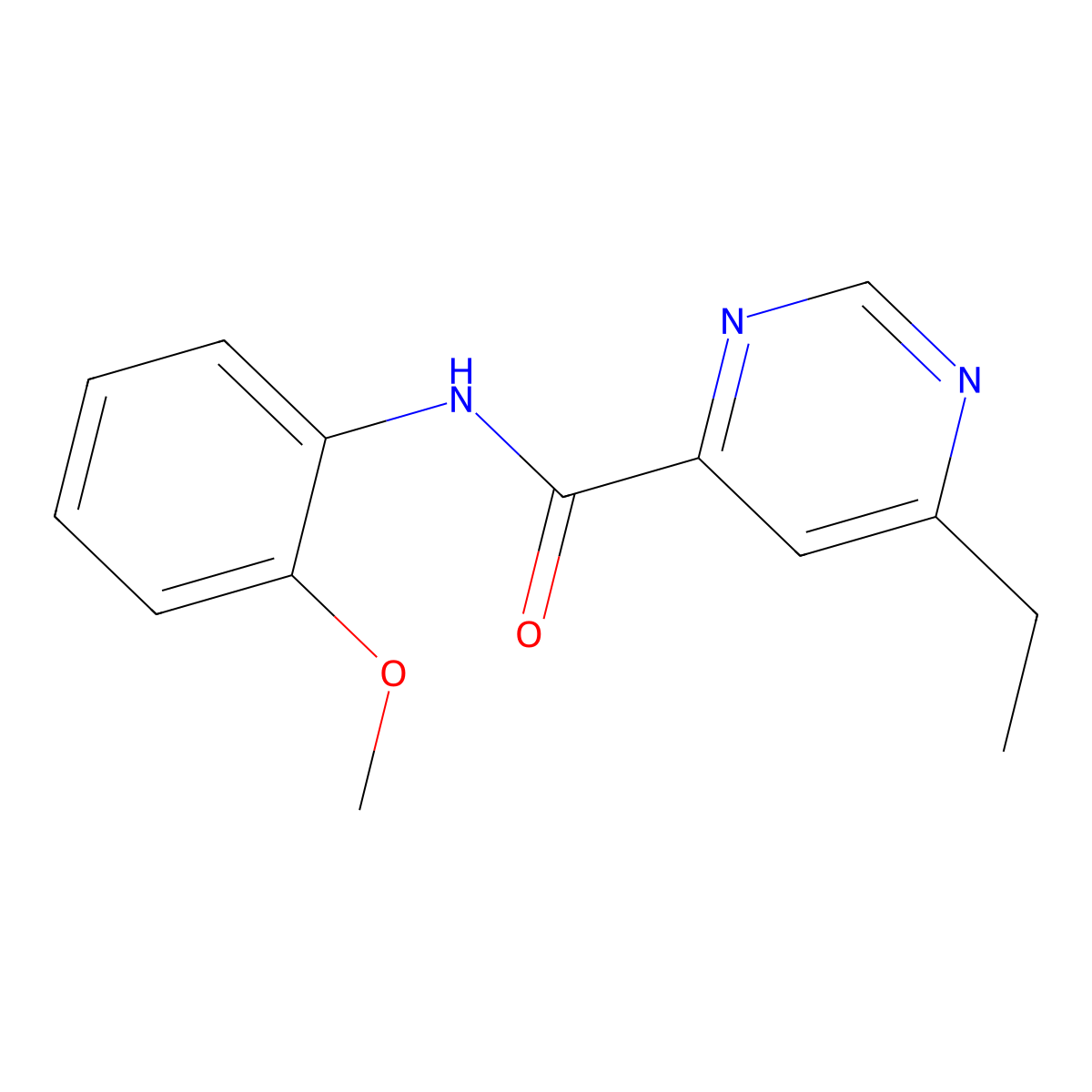 6-ethyl-N-(2-methoxyphenyl)pyrimidine-4-carboxamide molecular structure, CAS 2415563-19-6