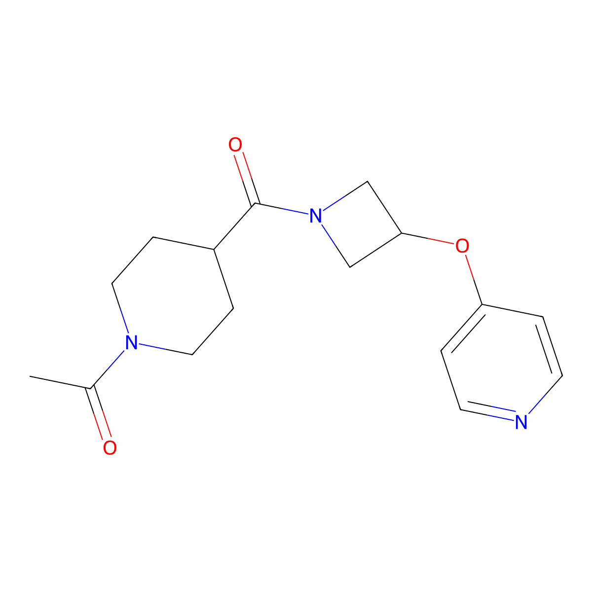 1-{4-[3-(Pyridin-4-yloxy)azetidine-1-carbonyl]piperidin-1-yl}ethan-1-one molecular structure, CAS 2415563-22-1