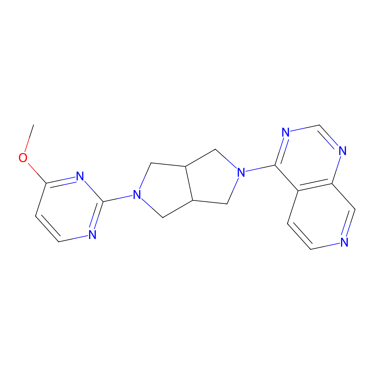 4-Methoxy-2-(5-{pyrido[3,4-d]pyrimidin-4-yl}-octahydropyrrolo[3,4-c]pyrrol-2-yl)pyrimidine molecular structure, CAS 2415563-24-3