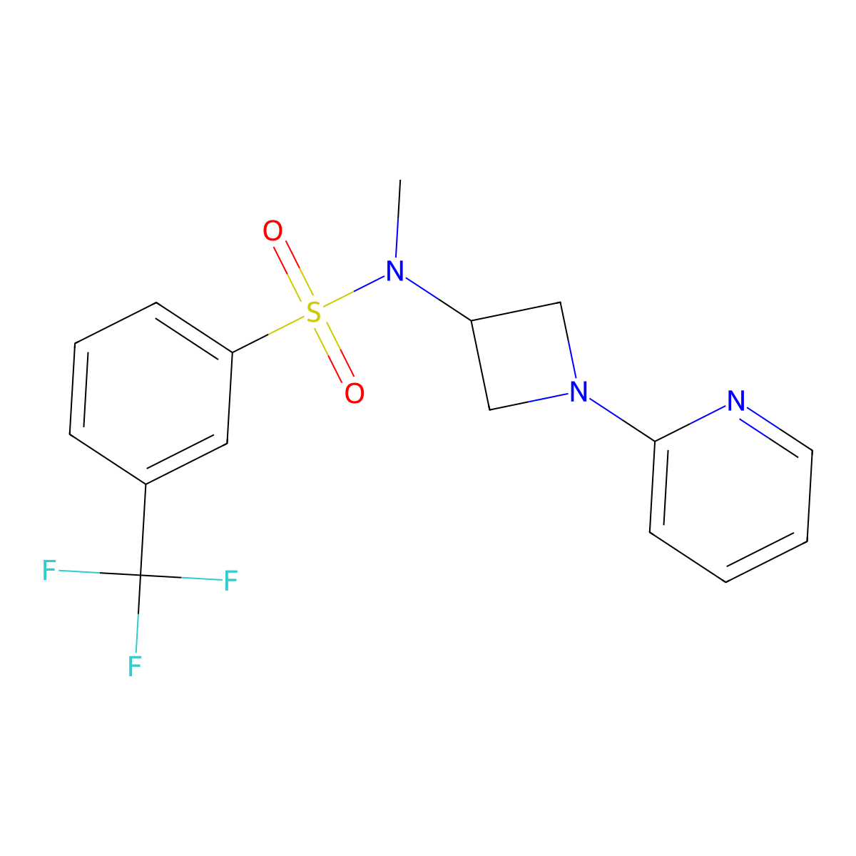 N-methyl-N-[1-(pyridin-2-yl)azetidin-3-yl]-3-(trifluoromethyl)benzene-1-sulfonamide molecular structure, CAS 2415563-31-2