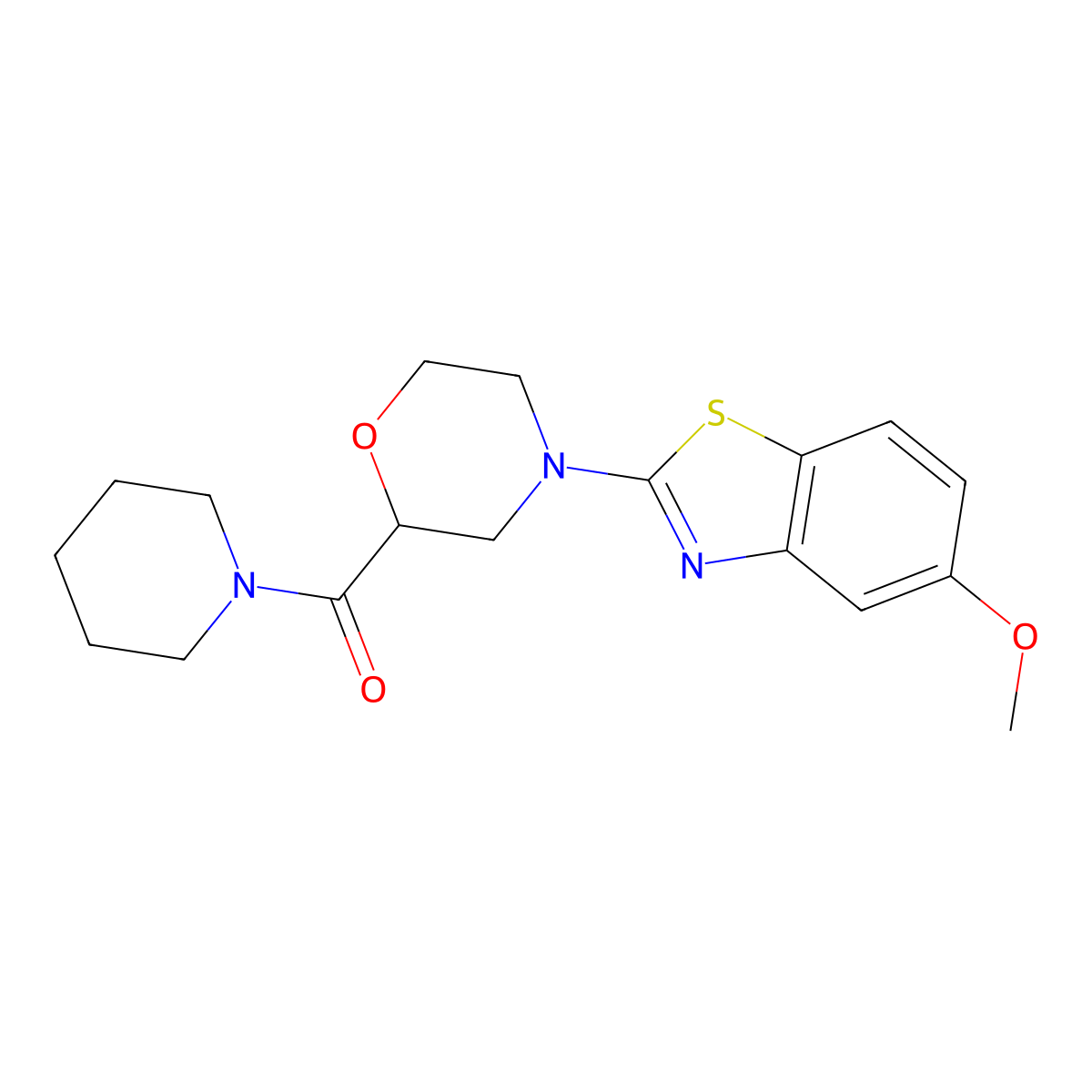 5-Methoxy-2-[2-(piperidine-1-carbonyl)morpholin-4-yl]-1,3-benzothiazole molecular structure, CAS 2415563-52-7