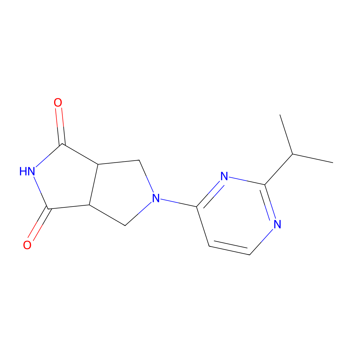 5-[2-(Propan-2-yl)pyrimidin-4-yl]-octahydropyrrolo[3,4-c]pyrrole-1,3-dione molecular structure, CAS 2415563-58-3