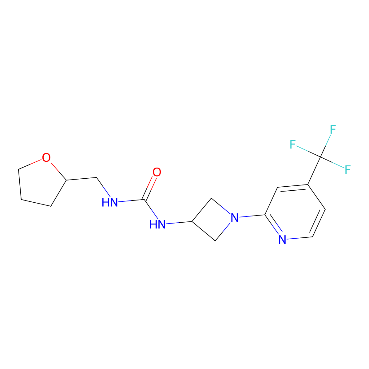 1-[(Oxolan-2-yl)methyl]-3-{1-[4-(trifluoromethyl)pyridin-2-yl]azetidin-3-yl}urea molecular structure, CAS 2415563-61-8