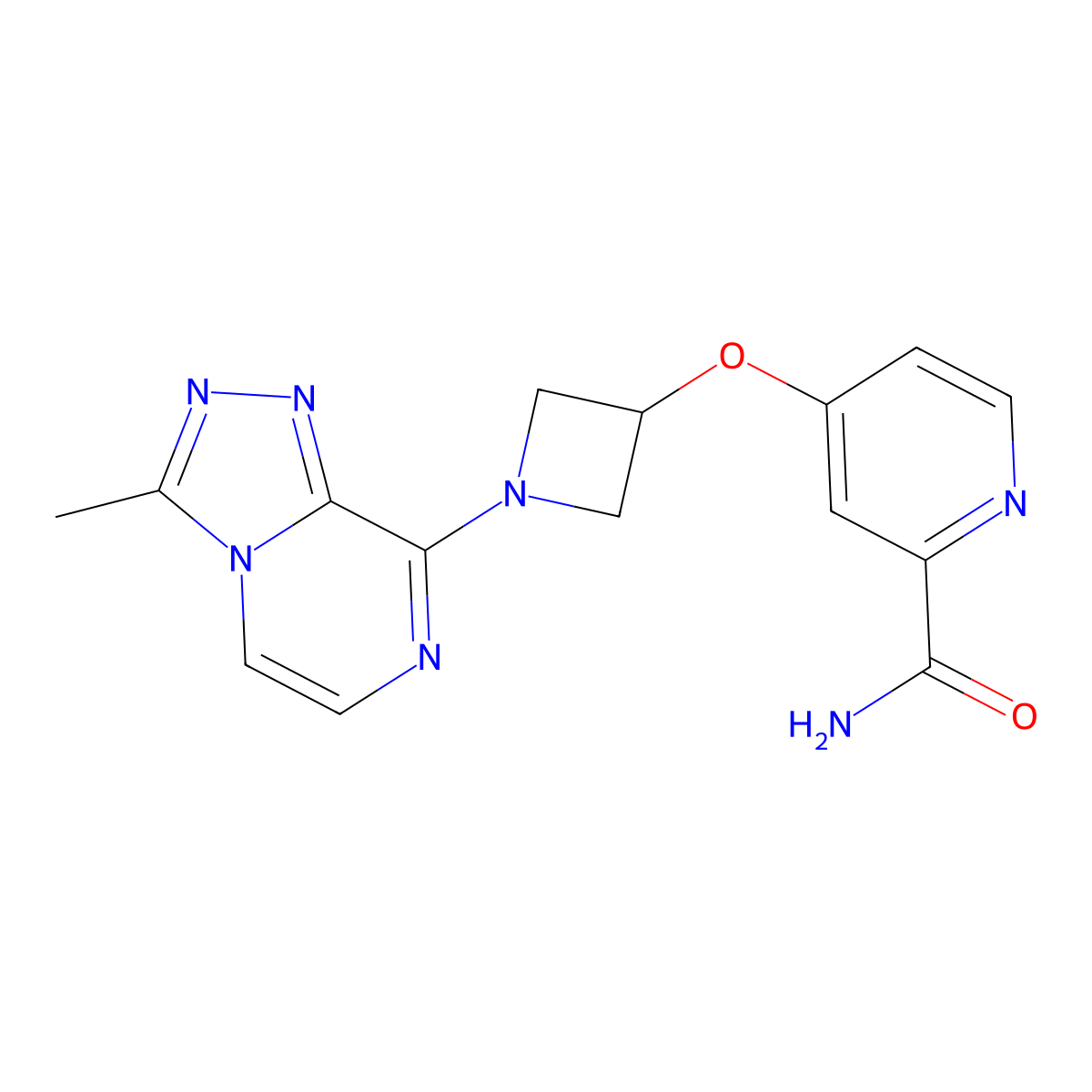 4-[(1-{3-Methyl-[1,2,4]triazolo[4,3-a]pyrazin-8-yl}azetidin-3-yl)oxy]pyridine-2-carboxamide molecular structure, CAS 2415563-64-1