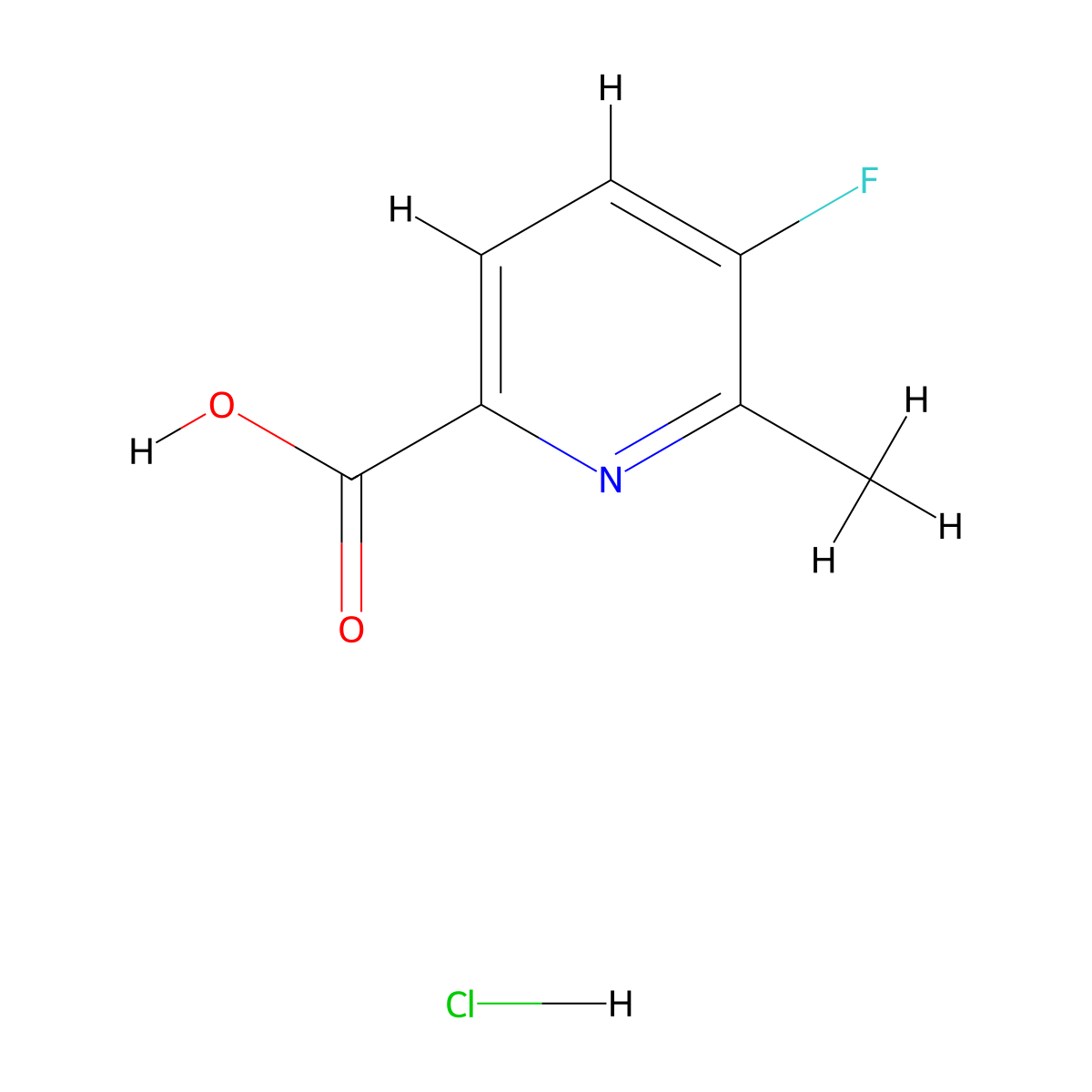 5-Fluoro-6-methylpyridine-2-carboxylic acid hydrochloride molecular structure, CAS 2415563-67-4