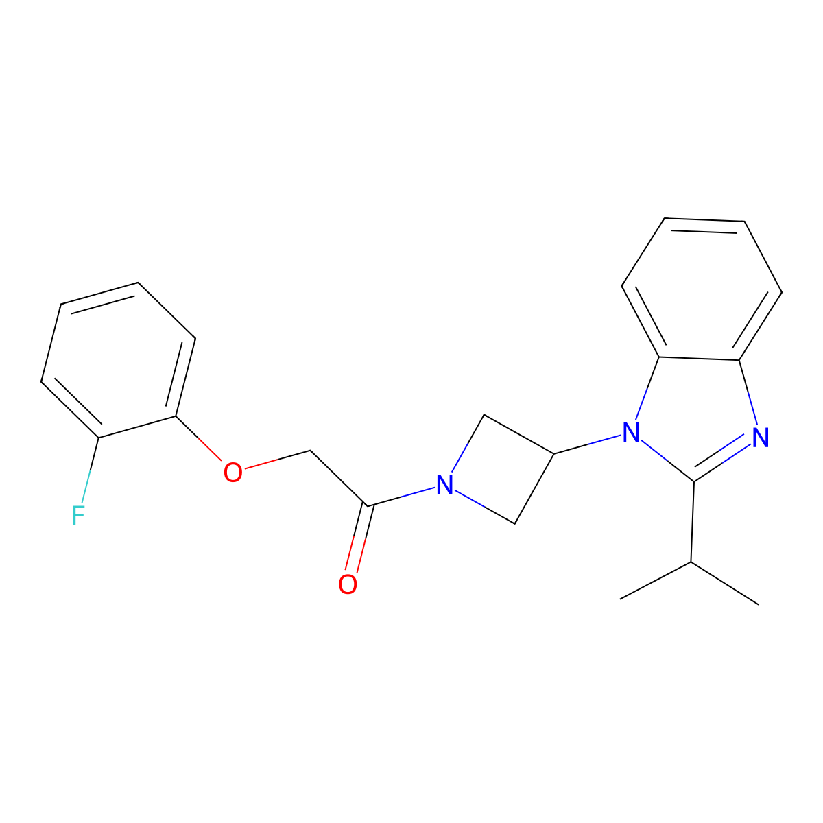 2-(2-fluorophenoxy)-1-{3-[2-(propan-2-yl)-1H-1,3-benzodiazol-1-yl]azetidin-1-yl}ethan-1-one molecular structure, CAS 2415563-69-6
