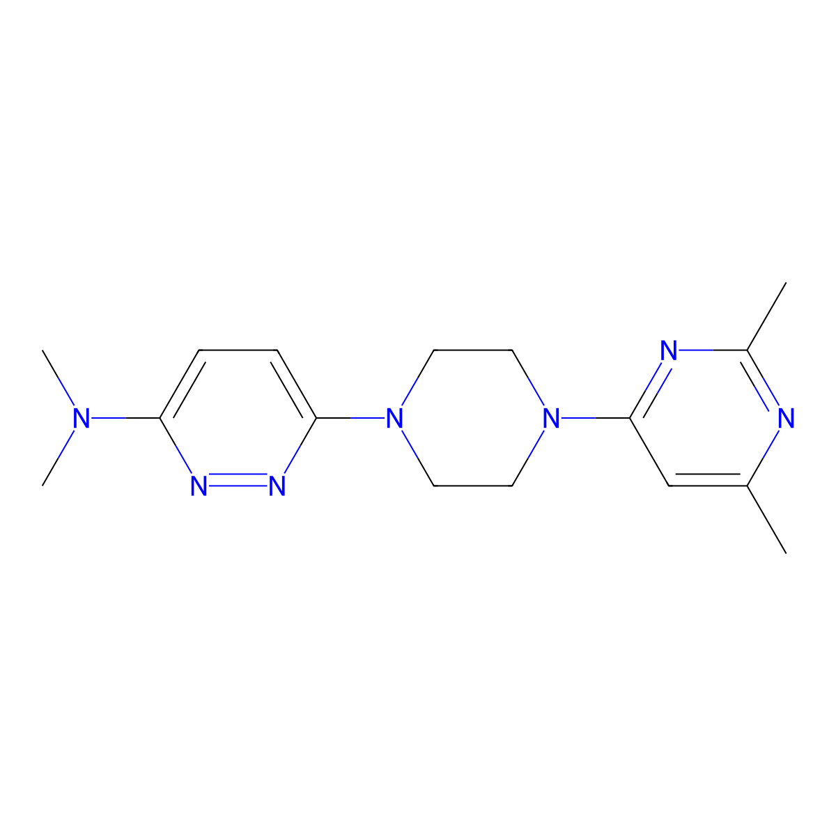 6-[4-(2,6-Dimethylpyrimidin-4-yl)piperazin-1-yl]-N,N-dimethylpyridazin-3-amine molecular structure, CAS 2415563-73-2