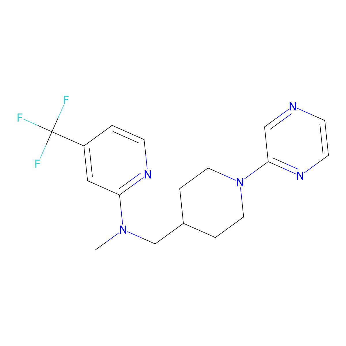 N-methyl-N-{[1-(pyrazin-2-yl)piperidin-4-yl]methyl}-4-(trifluoromethyl)pyridin-2-amine molecular structure, CAS 2415563-76-5