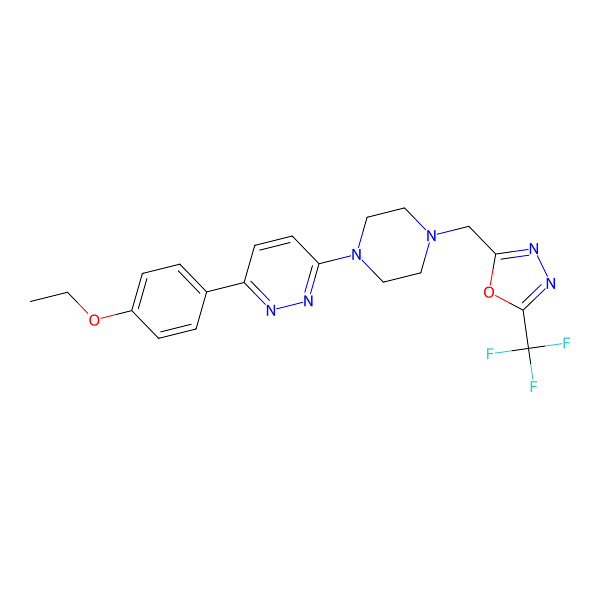 3-(4-Ethoxyphenyl)-6-(4-{[5-(trifluoromethyl)-1,3,4-oxadiazol-2-yl]methyl}piperazin-1-yl)pyridazine molecular structure, CAS 2415563-96-9