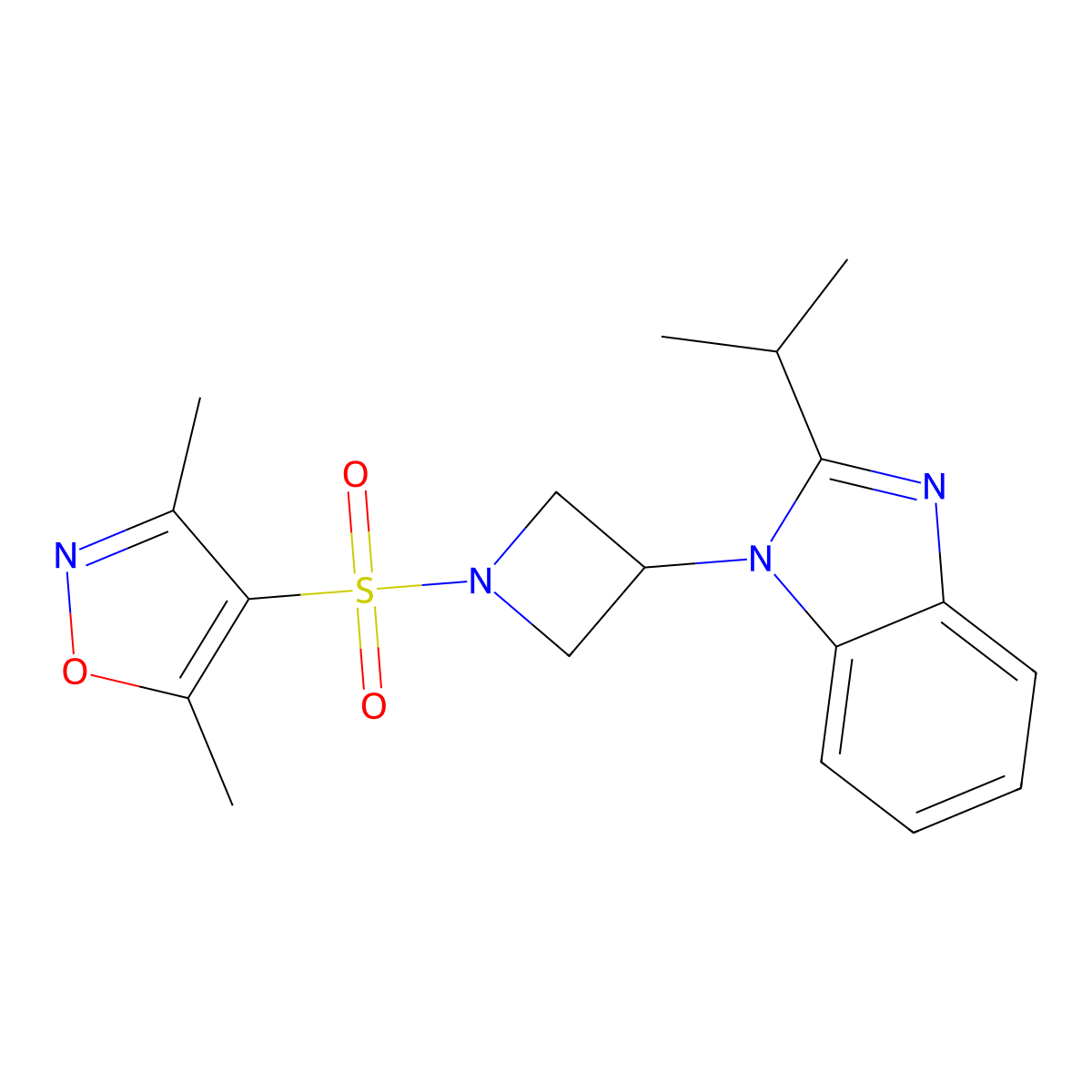 1-{1-[(3,5-dimethyl-1,2-oxazol-4-yl)sulfonyl]azetidin-3-yl}-2-(propan-2-yl)-1H-1,3-benzodiazole molecular structure, CAS 2415564-13-3