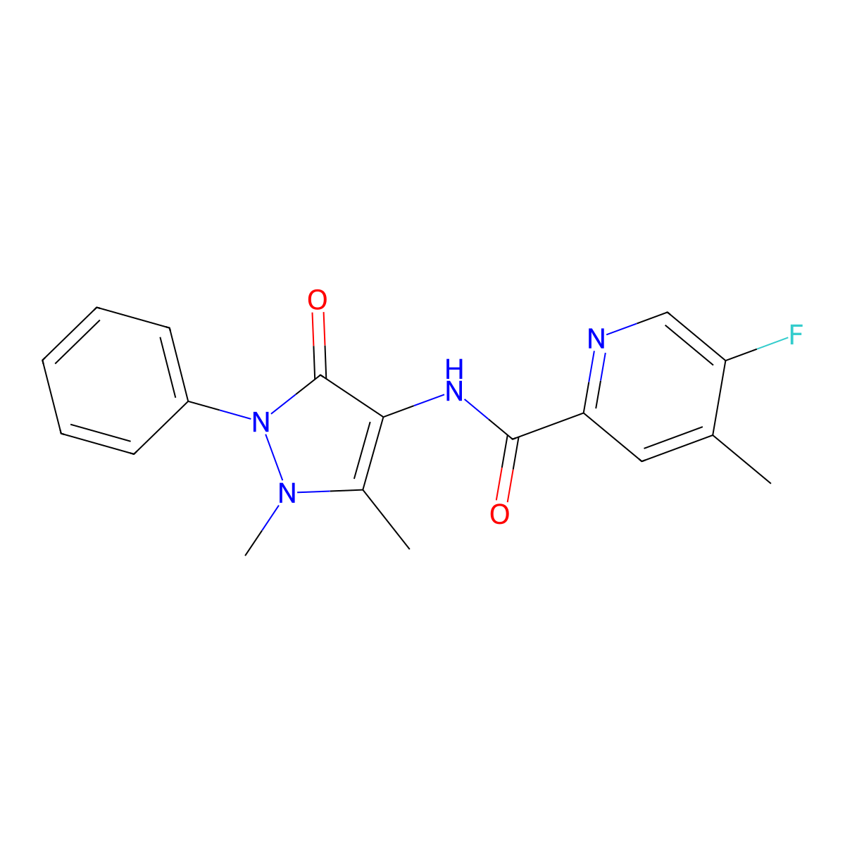 N-(1,5-dimethyl-3-oxo-2-phenyl-2,3-dihydro-1H-pyrazol-4-yl)-5-fluoro-4-methylpyridine-2-carboxamide molecular structure, CAS 2415564-15-5