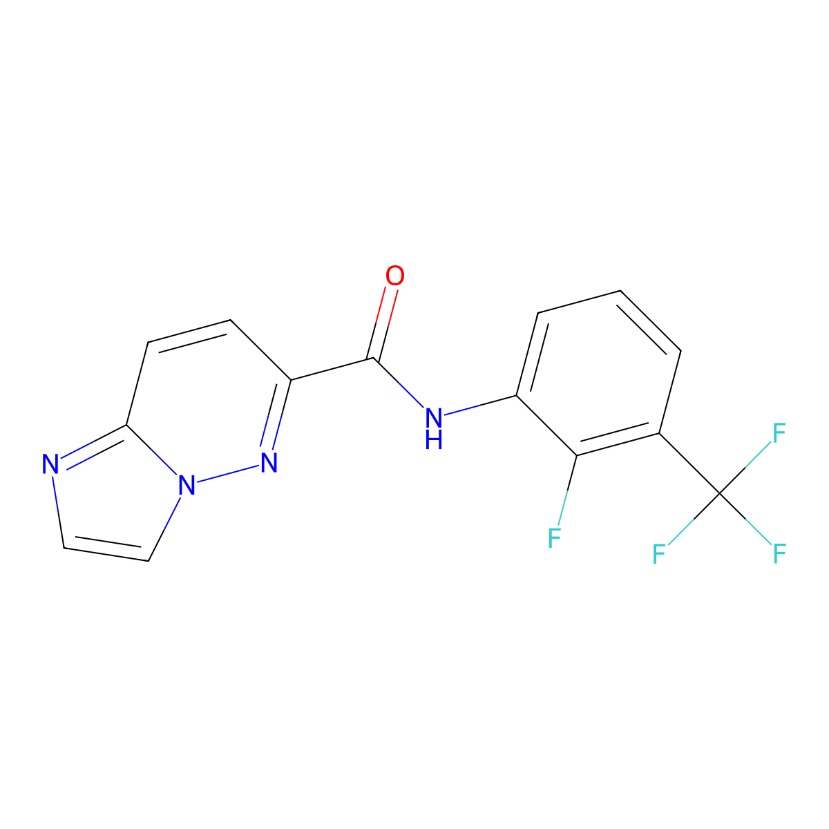 N-[2-fluoro-3-(trifluoromethyl)phenyl]imidazo[1,2-b]pyridazine-6-carboxamide molecular structure, CAS 2415564-18-8
