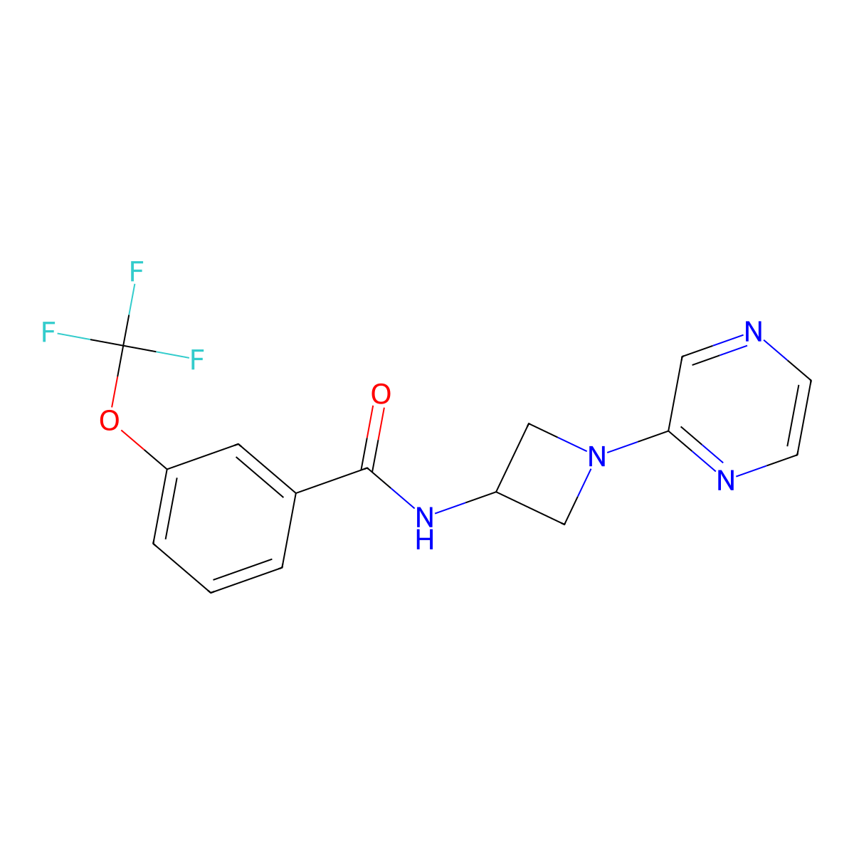 N-[1-(pyrazin-2-yl)azetidin-3-yl]-3-(trifluoromethoxy)benzamide molecular structure, CAS 2415564-27-9