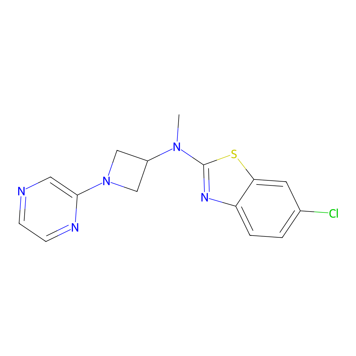 6-chloro-N-methyl-N-[1-(pyrazin-2-yl)azetidin-3-yl]-1,3-benzothiazol-2-amine molecular structure, CAS 2415564-29-1