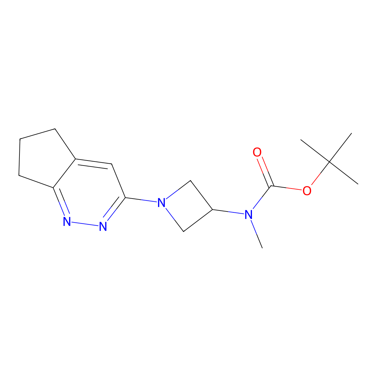 tert-butyl N-(1-{5H,6H,7H-cyclopenta[c]pyridazin-3-yl}azetidin-3-yl)-N-methylcarbamate molecular structure, CAS 2415564-30-4