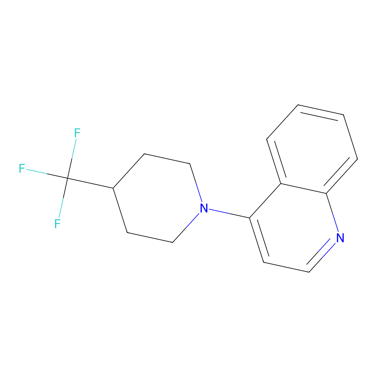 4-[4-(Trifluoromethyl)piperidin-1-yl]quinoline molecular structure, CAS 2415564-47-3