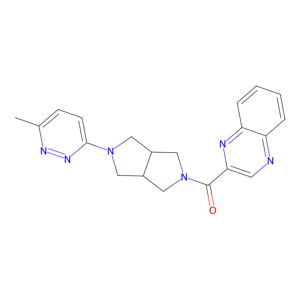 2-[5-(6-Methylpyridazin-3-yl)-octahydropyrrolo[3,4-c]pyrrole-2-carbonyl]quinoxaline molecular structure, CAS 2415564-52-0